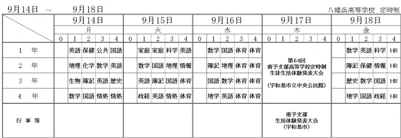 9月14日～